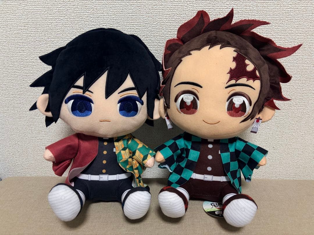 ①鬼滅の刃 ぬいぷりけ おすわりBIG ぬいぐるみ 竈門炭治郎 冨岡義勇 2種