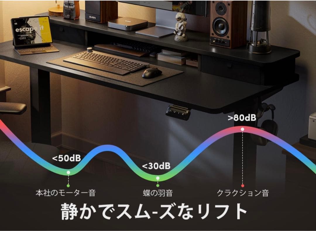 FEZIBO 昇降デスク スタンディングデスク 120cm 電動昇降式 上下昇降
