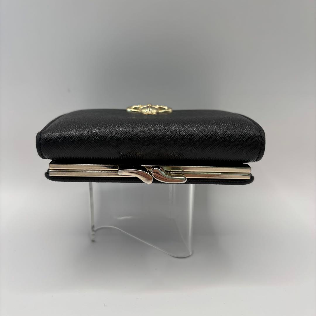 vivienne westwood 三つ折り財布　ブラック　がま口　ゴールド