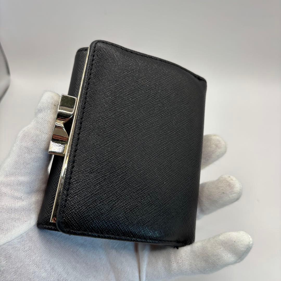 vivienne westwood 三つ折り財布　ブラック　がま口　ゴールド