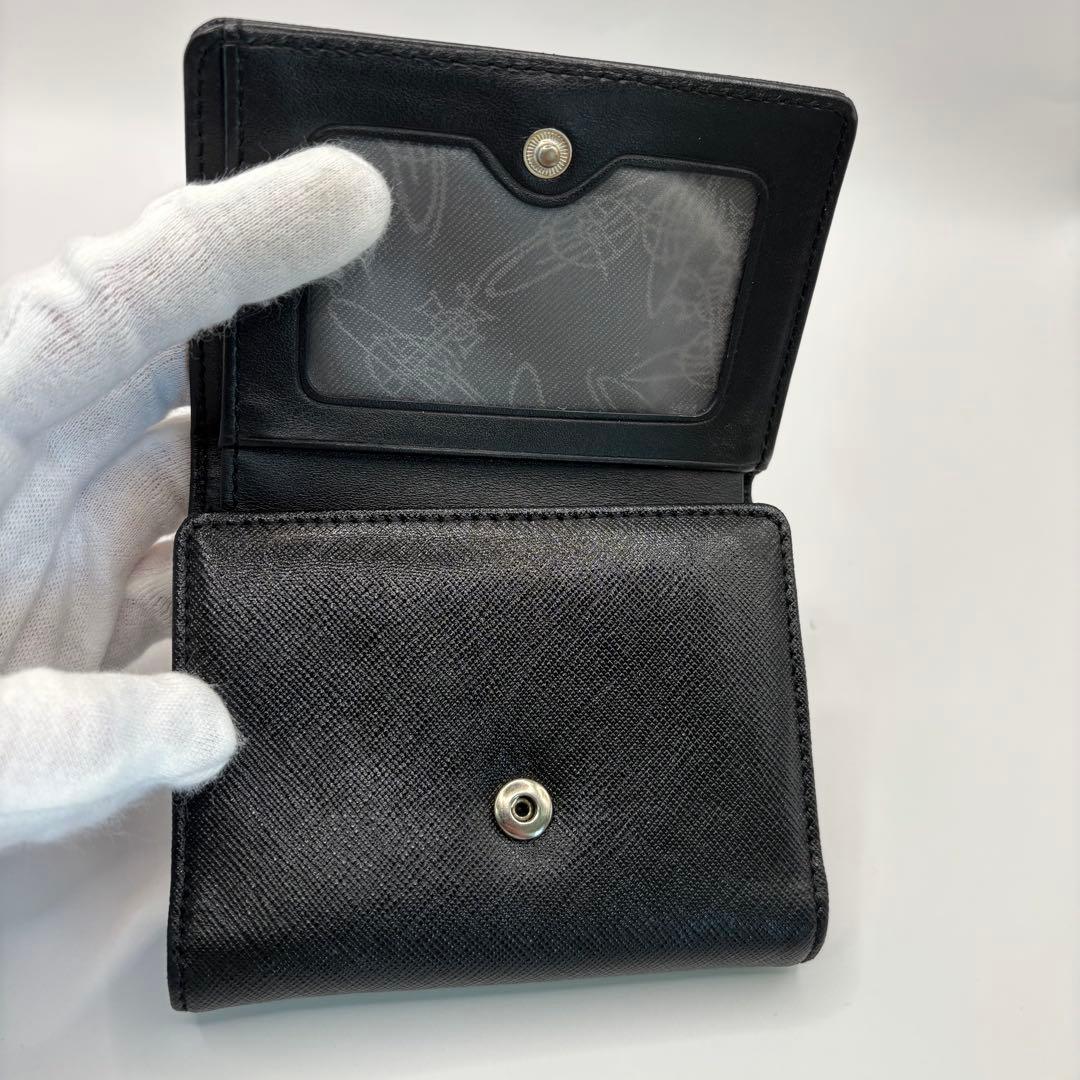vivienne westwood 三つ折り財布　ブラック　がま口　ゴールド