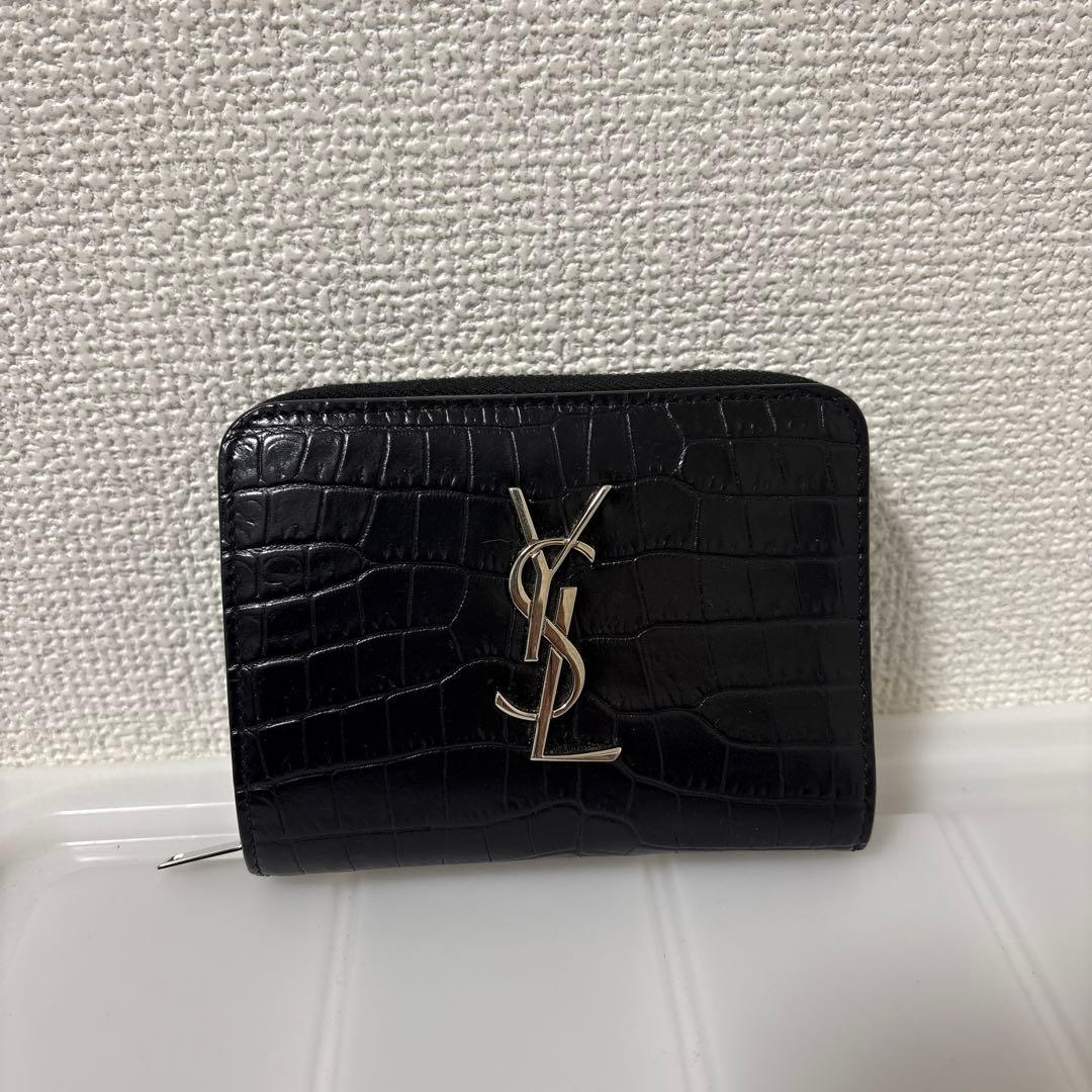 【極美品】SAINT LAURENT サンローラン 二つ折り財布 YSL