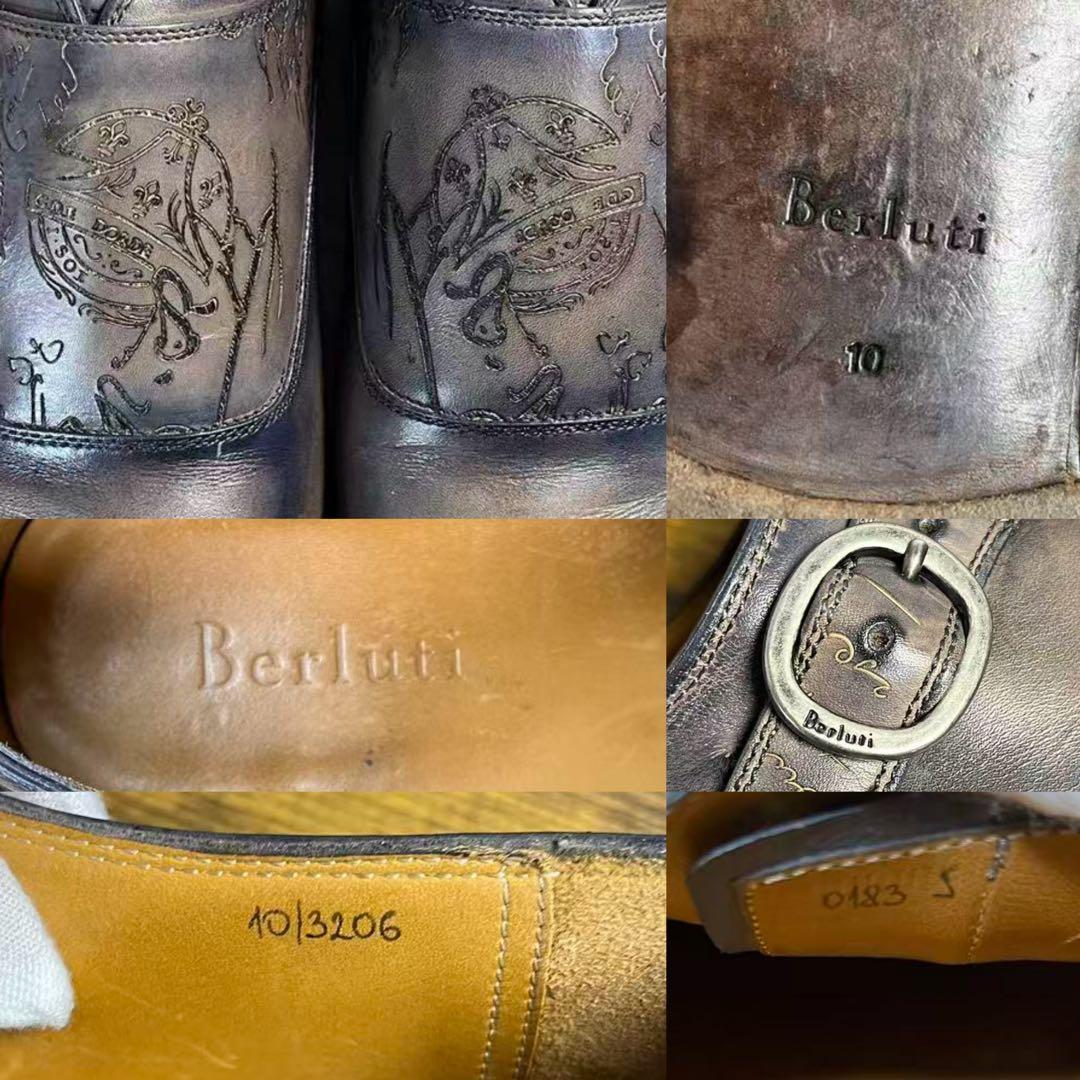 52万 極美品 Berluti シングルモンクストラップ レザー シューズ 10