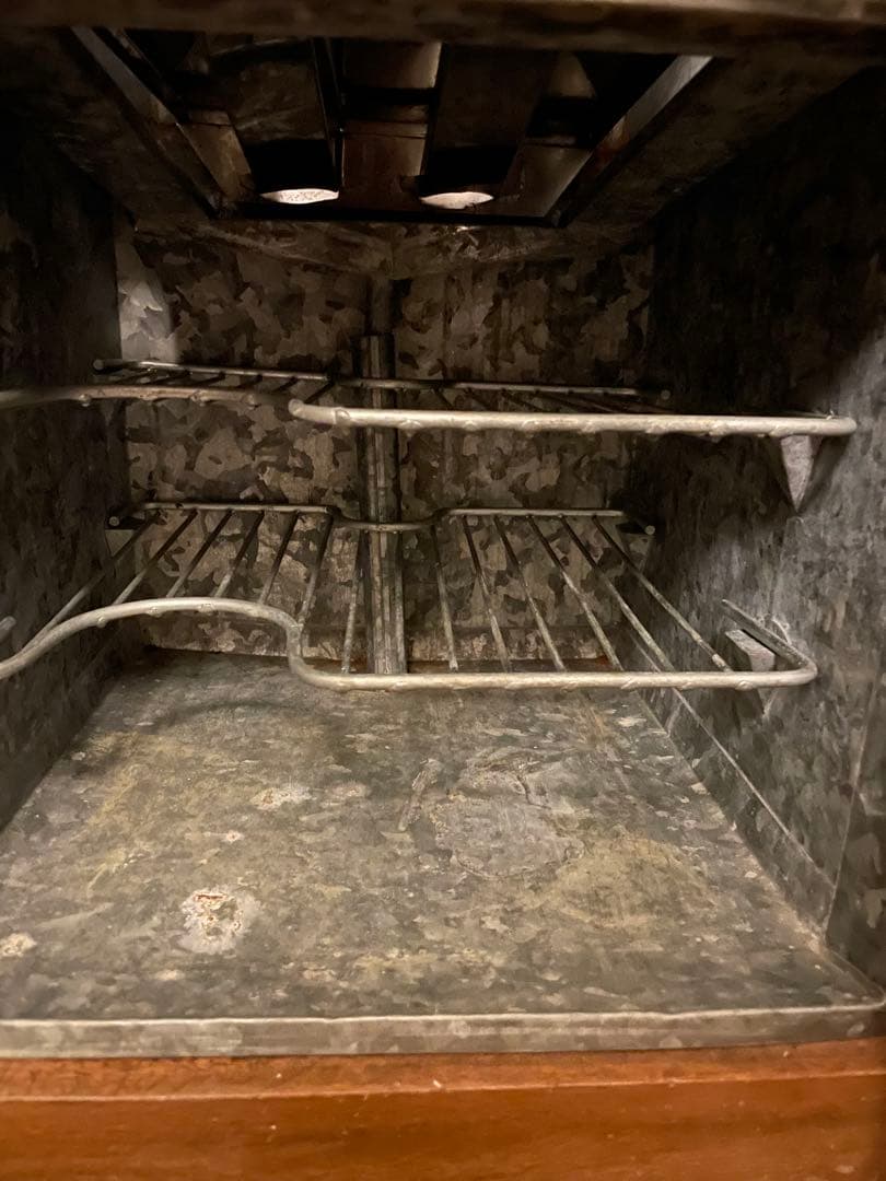 木製冷蔵庫 2ドア 金属内装　昭和レトロ アンティーク 氷冷蔵庫　日本冷機