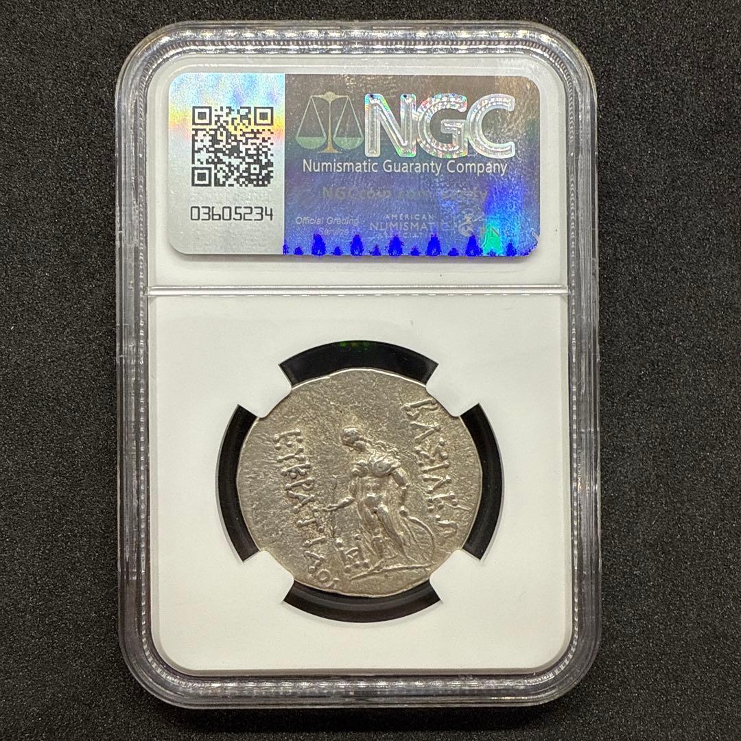 【希少】バクトリア王国 ユクリデス2世 テトラドラクマ NGC鑑定済 古代