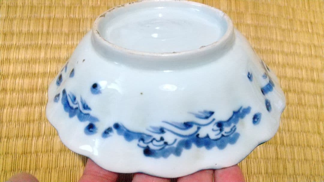 ５客　古伊万里　染付　葡萄紋　向付・皿・鉢　美品！