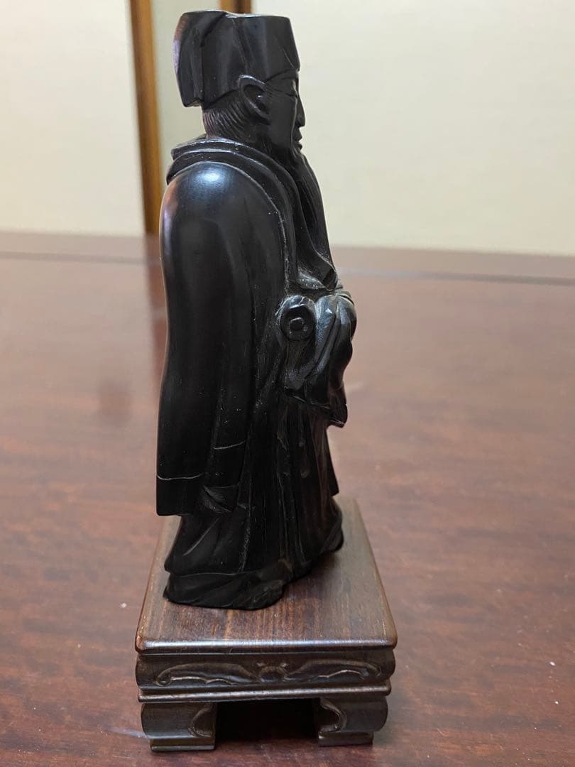 中国　木彫　紫檀　道教　文人