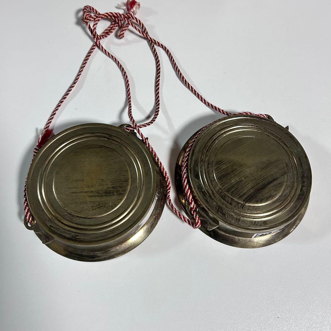 真鍮製 チャンチキ　鉦 かね ペア 神輿 囃子用 和楽器 直径12.2cm