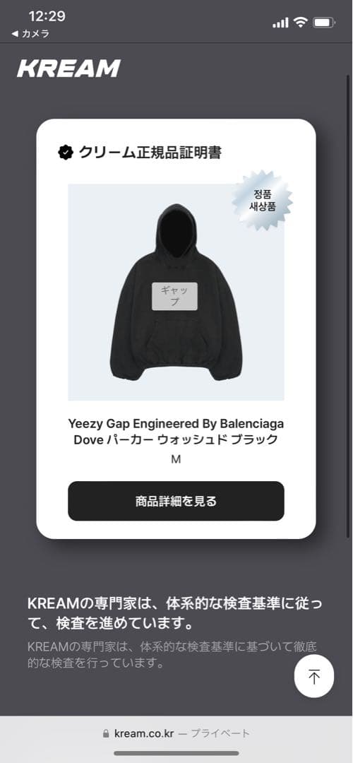 正規品yeezy gap balenciaga dove フーディ　パーカー　m