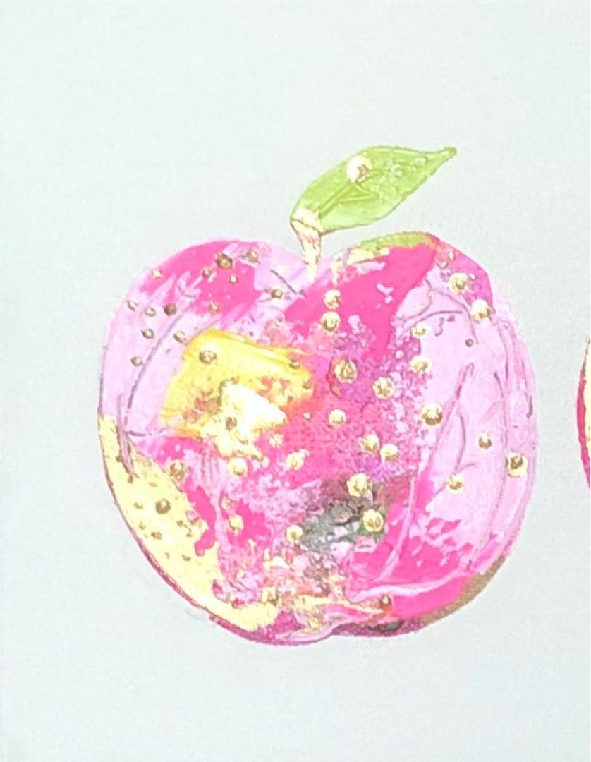 絵画　油絵　原画　一点物　北欧　フルーツ　リンゴ　SM