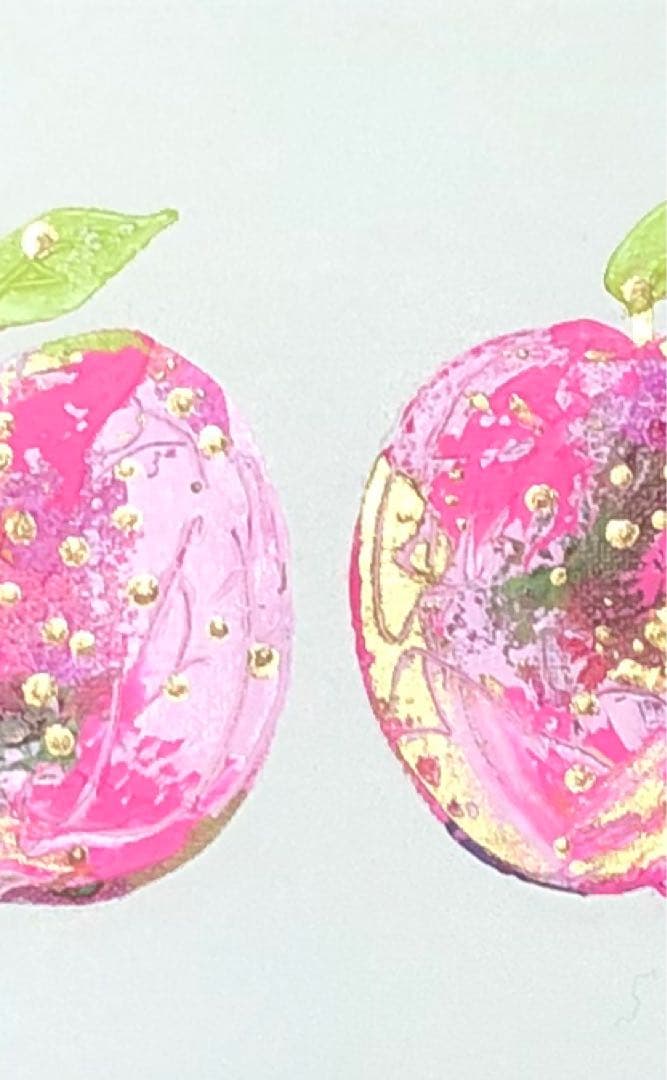 絵画　油絵　原画　一点物　北欧　フルーツ　リンゴ　SM