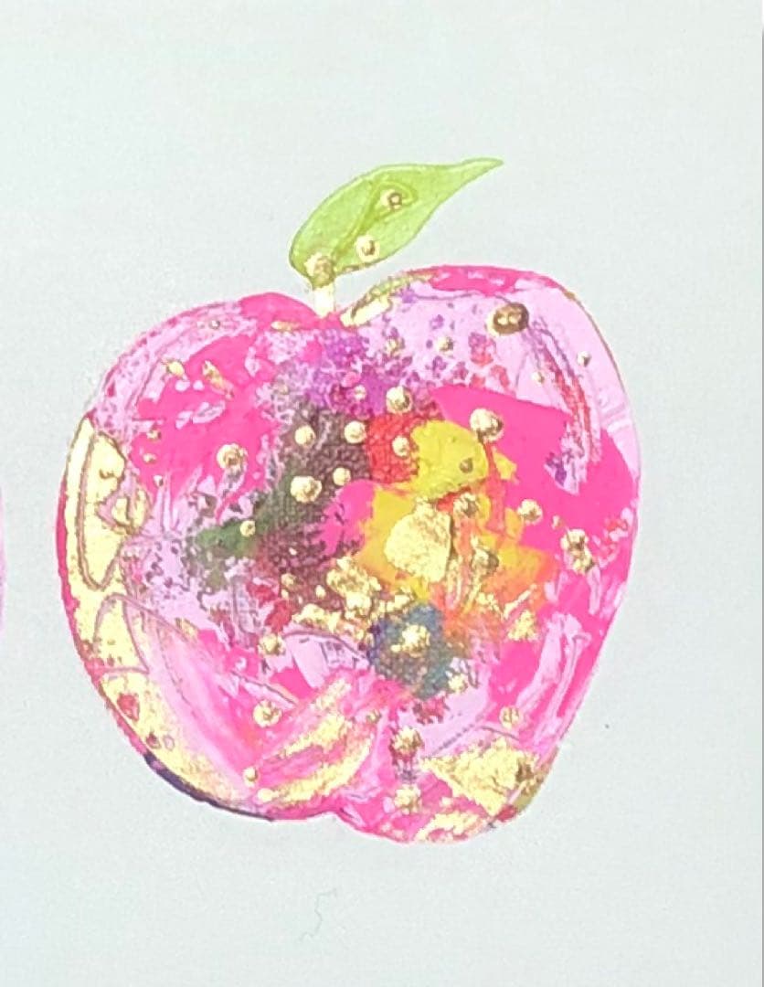 絵画　油絵　原画　一点物　北欧　フルーツ　リンゴ　SM