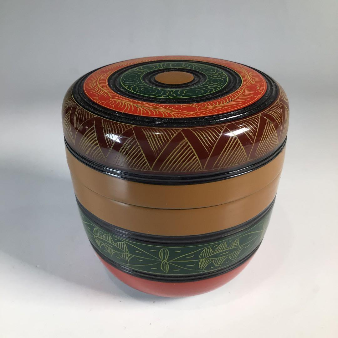 Ｎ３６９　棗　『道場宗廣作』『八幡宗豊　箱書』『独楽塗』『大棗』　共箱　茶道具