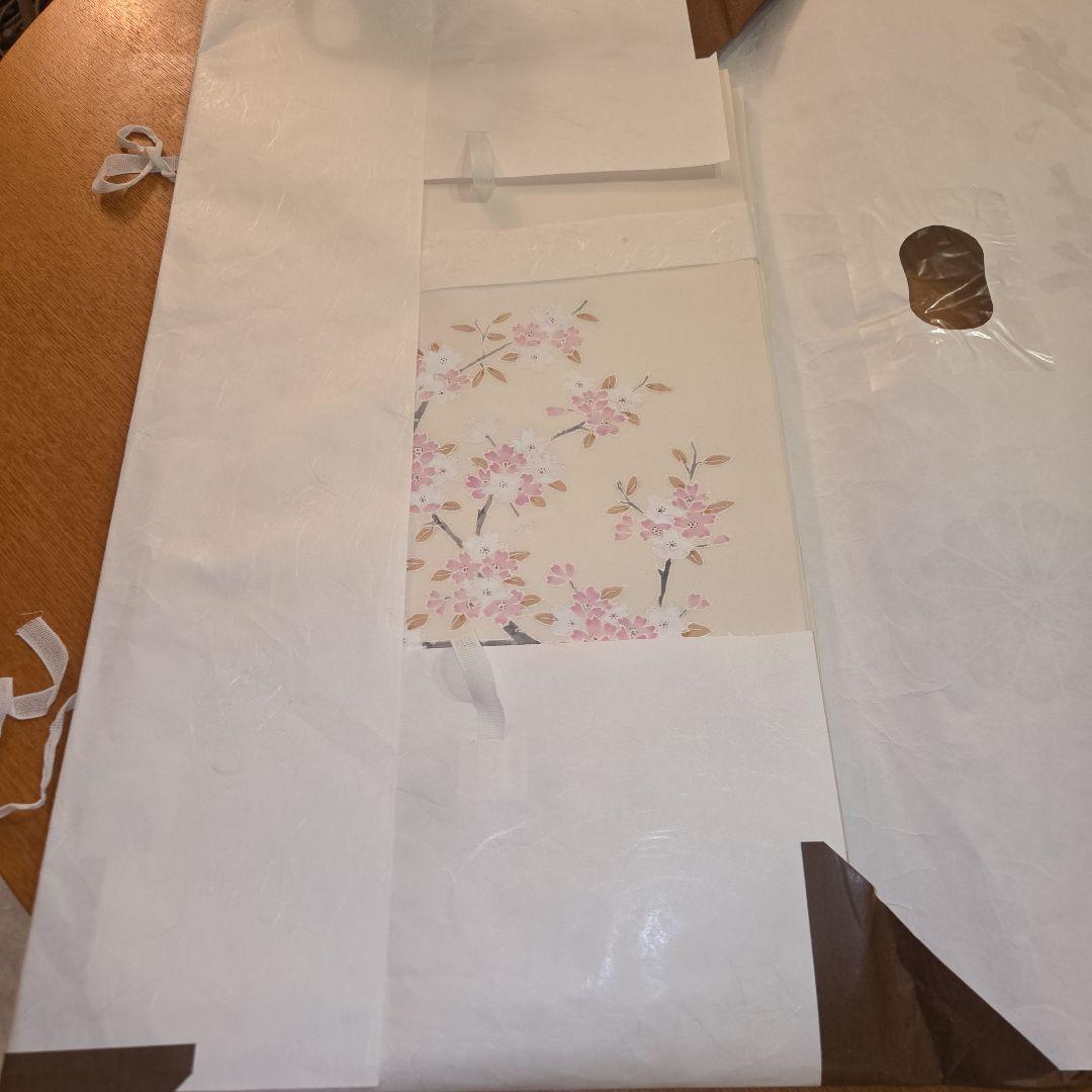 美品✨新品　未使用　桜　作家物　 正絹　八寸名古屋帯　　たとう紙付