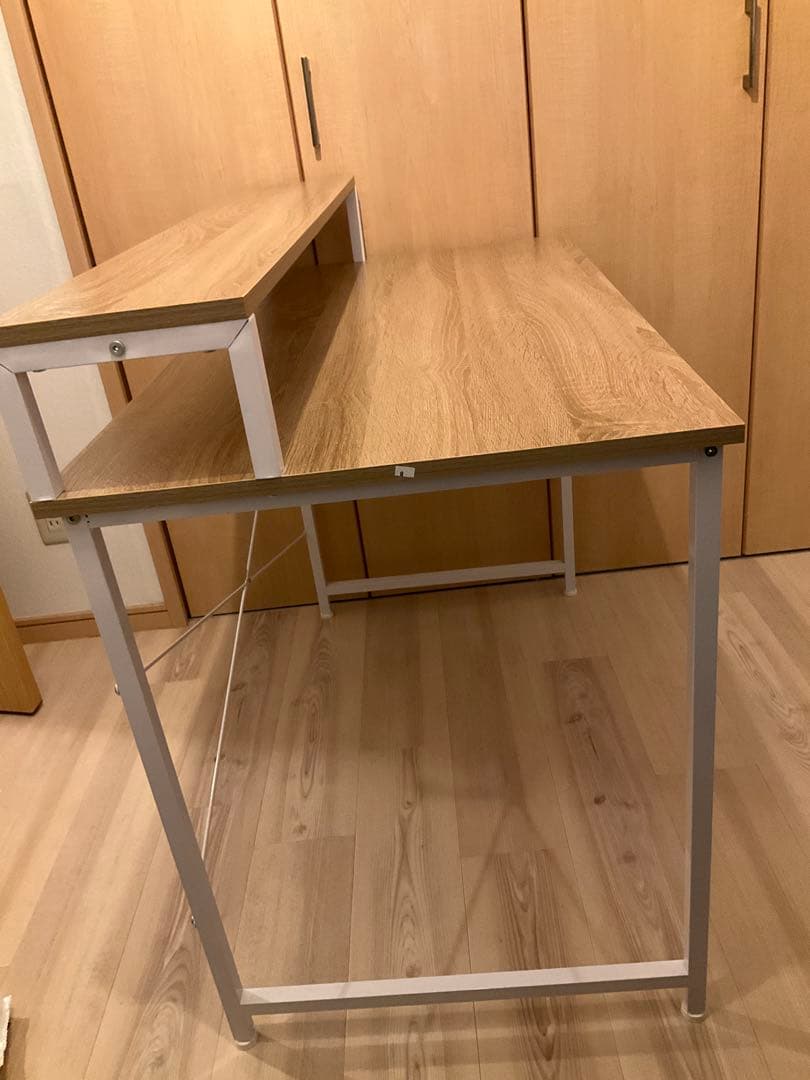 パソコンデスク ナチュラル/ホワイト 100cm