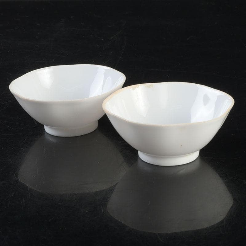 中国　徳化窯白磁　煎茶碗　一對　V　9277E
