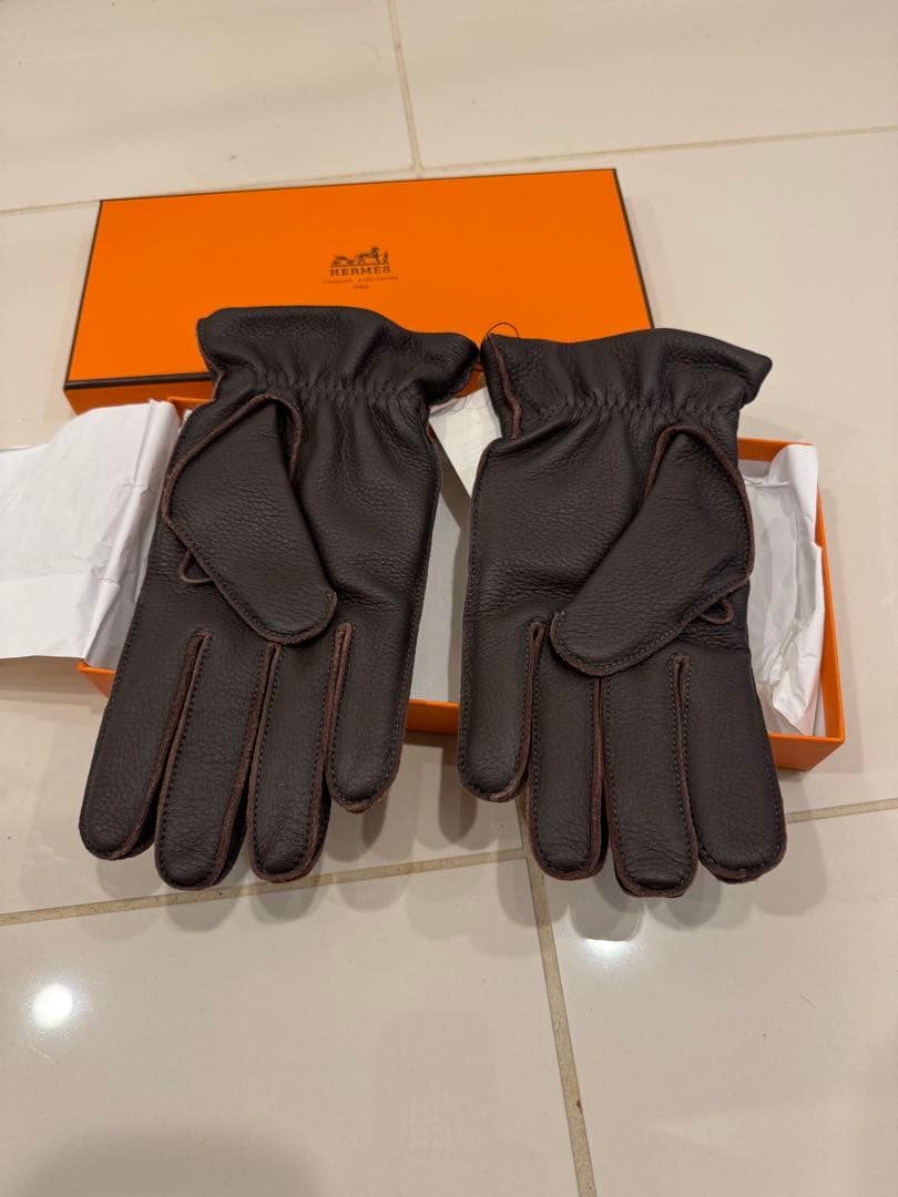 あんしん鑑定利用 新品 エルメス メンズ グローブ