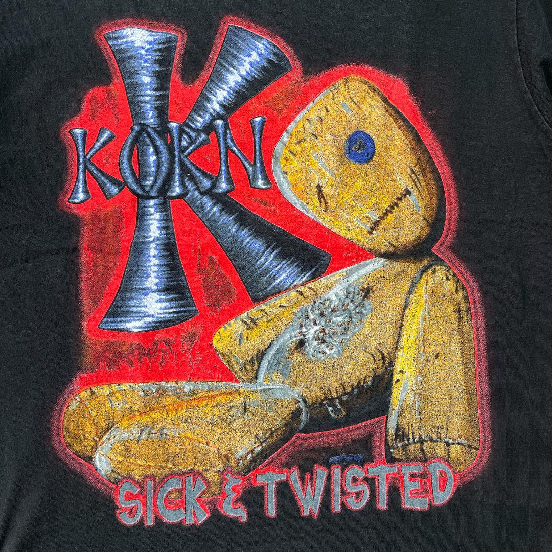 00S ヴィンテージ KORN ミュージック バンド ロック Tシャツ メンズL