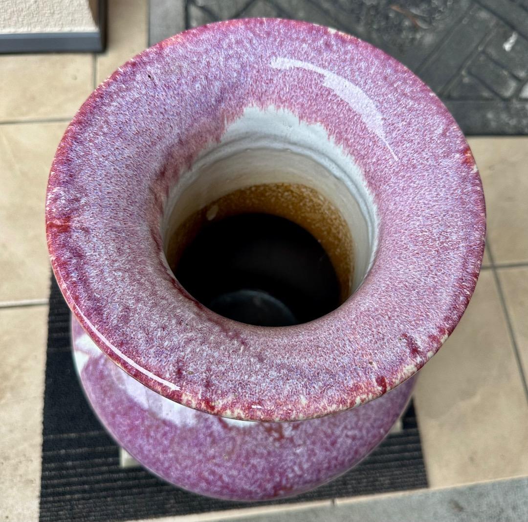 中国古董・ 色絵窯変釉 双耳大花瓶