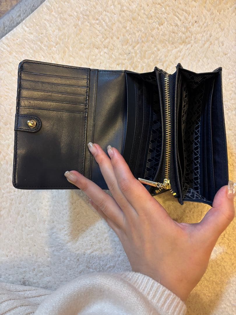 ANTEPRIMA 二つ折り財布 ネイビー　レザー