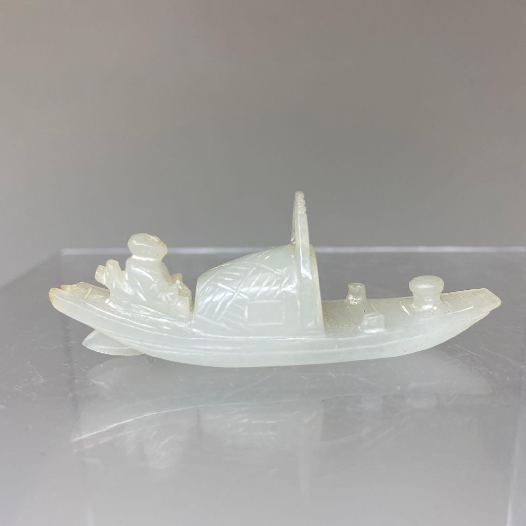 白砡　船　置物　幅約6㎝　14g トトチ　東さ7-0616③