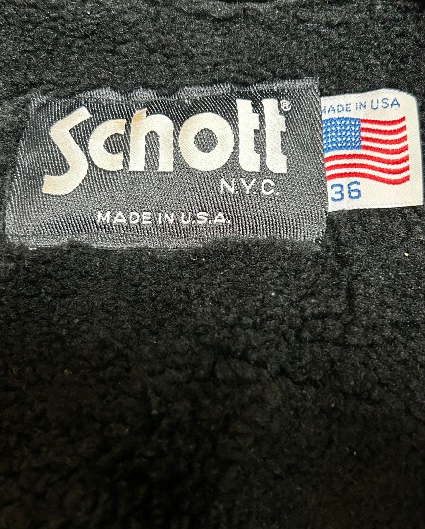 SCHOTT 141 USA製 シングルライダースジャケット 36 黒