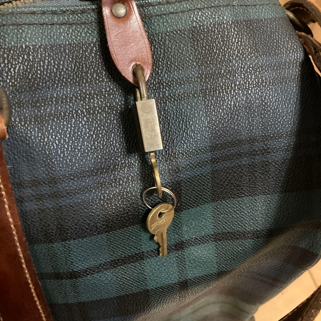 チェック柄ボストンバッグ