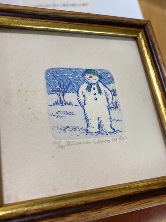 レイモンド・ブリッグズ のスノーマンのオリジナルエッチング/世界限定５００枚