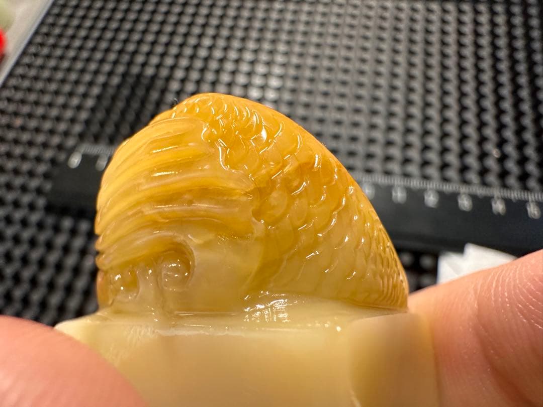 ラオス石　田黄　鳌魚　魚化龍　高級印材　箱付き　篆刻　書道　落款　雅号