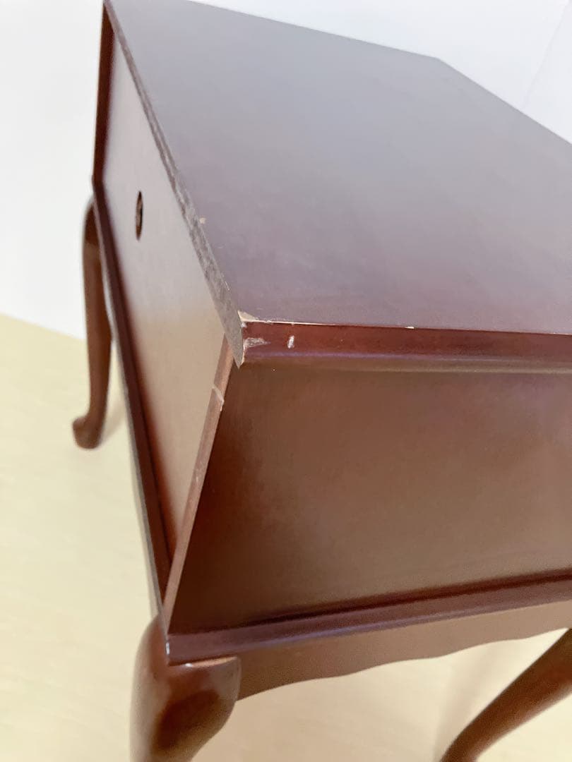 アンティーク調　猫脚　サイドテーブル　電話台　FAX台　サイドキャビネット