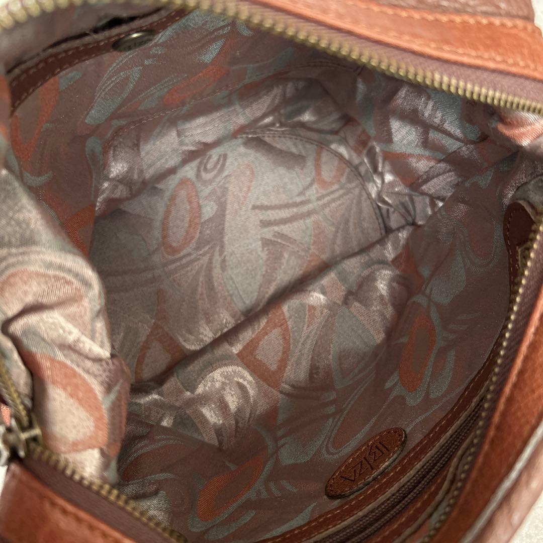 希少　IBIZA ペッカリー　パッチワーク　ショルダーバッグ　葉　本革