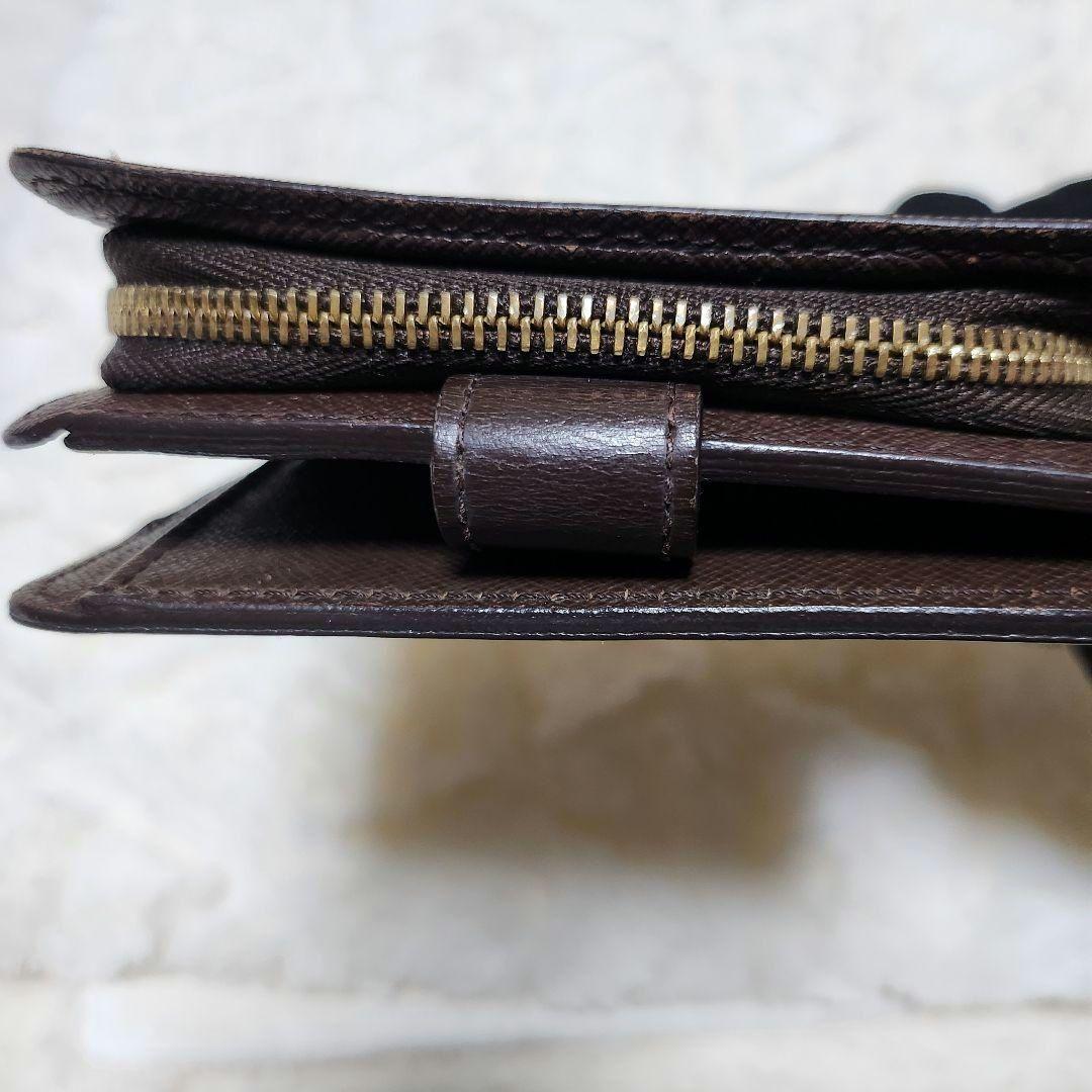 LOUIS VUITTON 二つ折り財布 コンパクトジップ ダミエ ブラウン