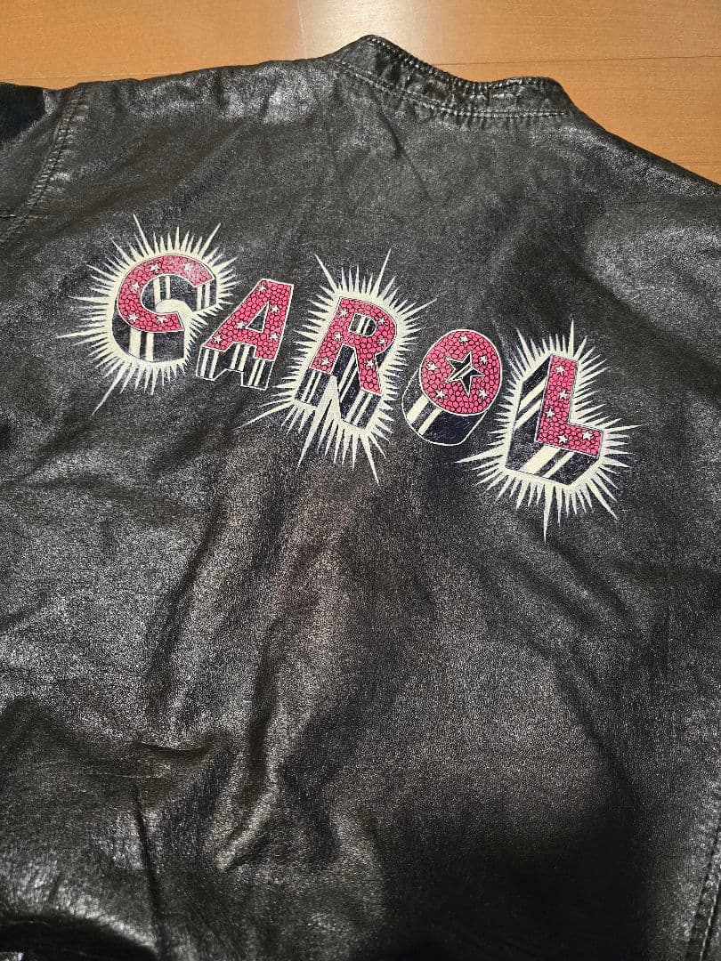 70s.ジャパンビンテージ.レザージャケットCAROL .矢沢永吉