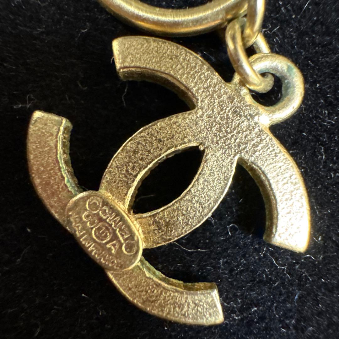 訳あり　CHANEL ストーン付きフープピアス