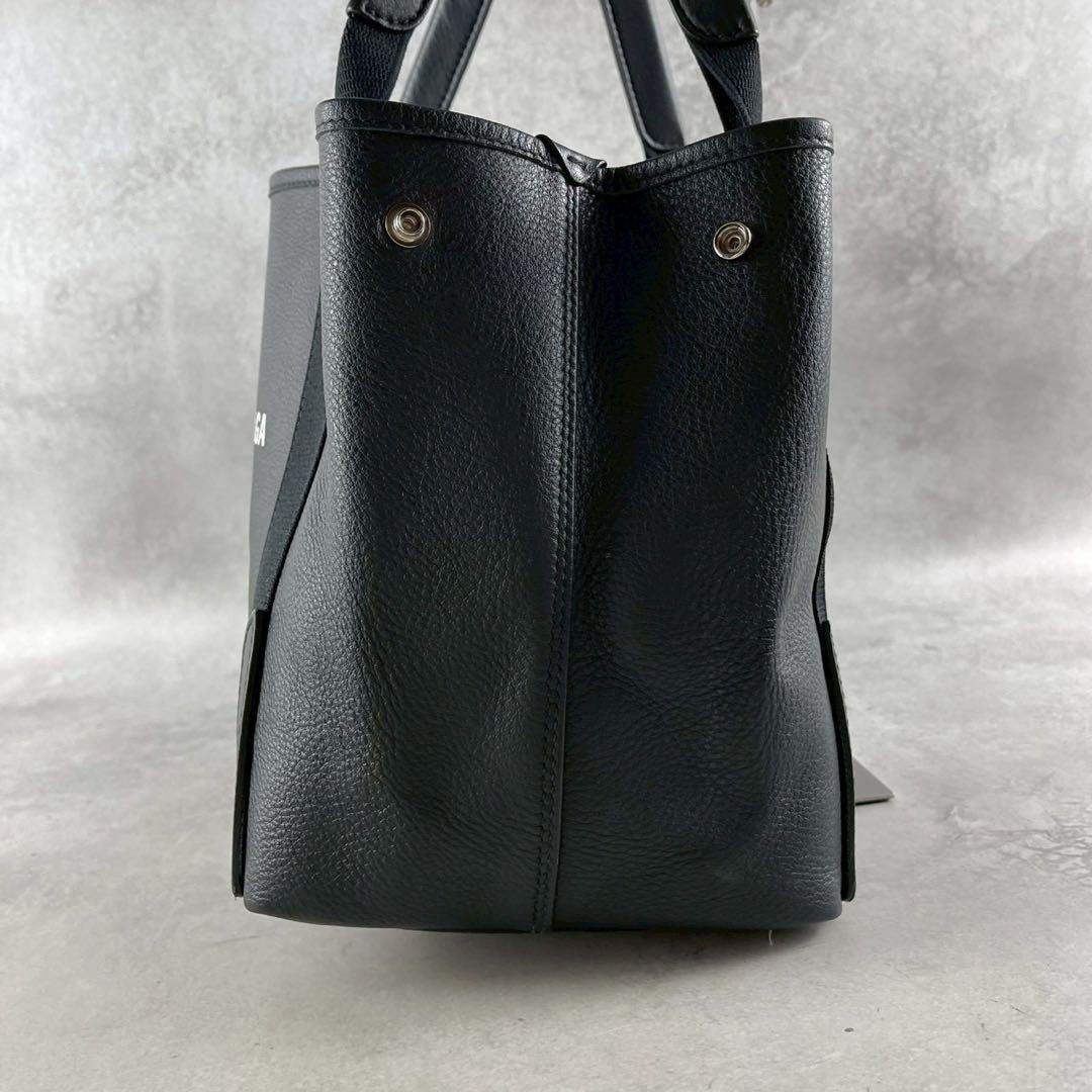 【極美品】バレンシアガ ネイビーカバス S トートバッグ エブリデイ レザー 黒