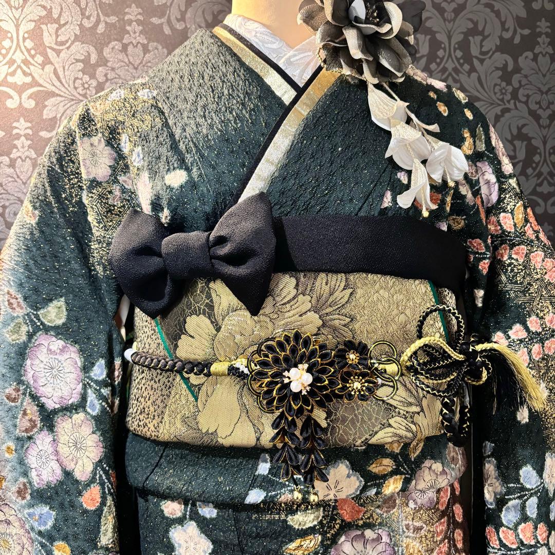 美品　辻ヶ花　花絞り　金通し　金駒刺繍　染分け　秀品　振袖　フルセット 振り袖