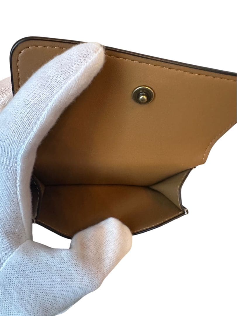 『極美品』COACH フラワープリント 三つ折りミニ財布