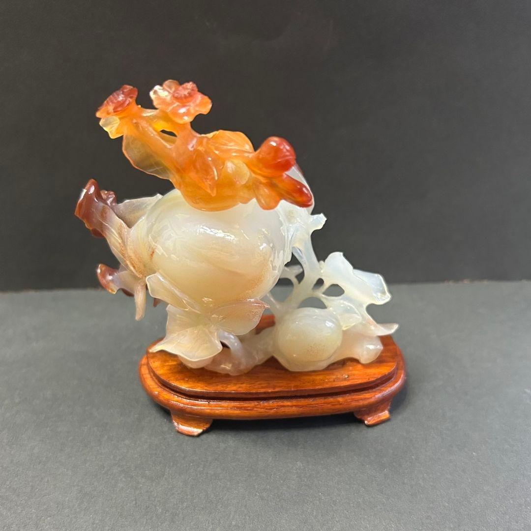 香炉 メノウ 桃とコウモリ