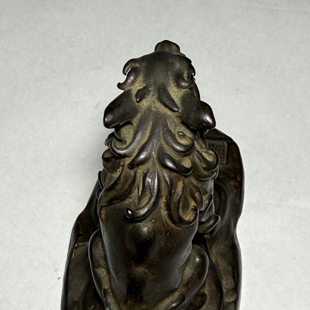 ◆ 銅獅子置物 【名取川雅司】作 斗鎮 文鎮 高岡銅器 ブロンズ 書道具 未使用