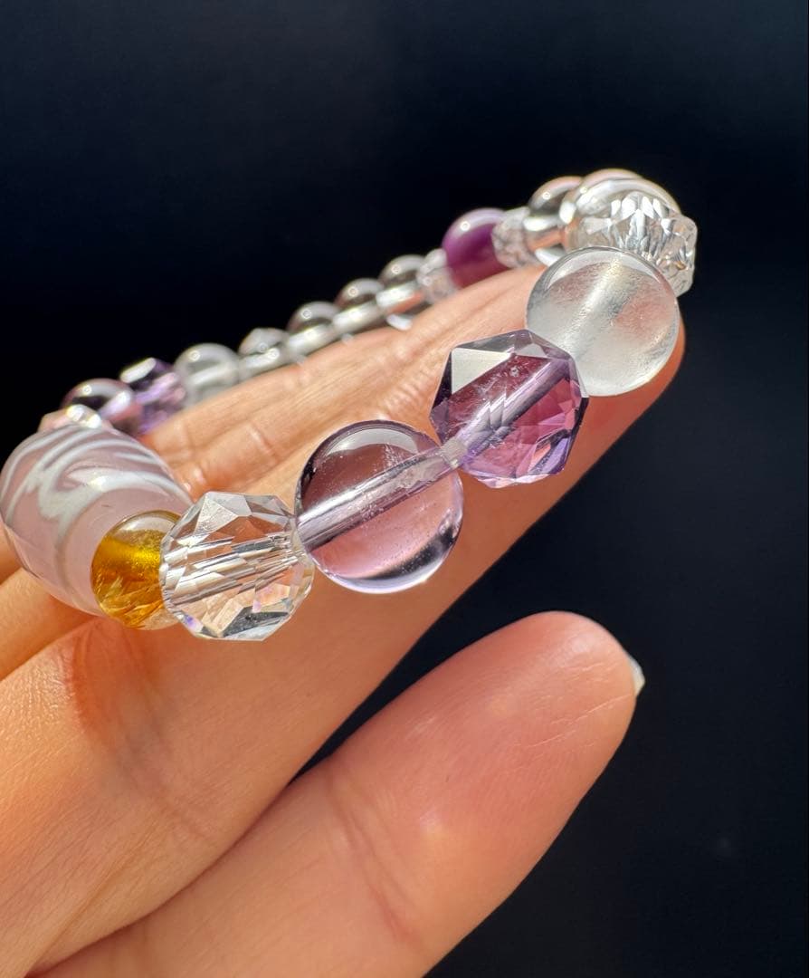 水蓮花天珠　デザインブレスレット