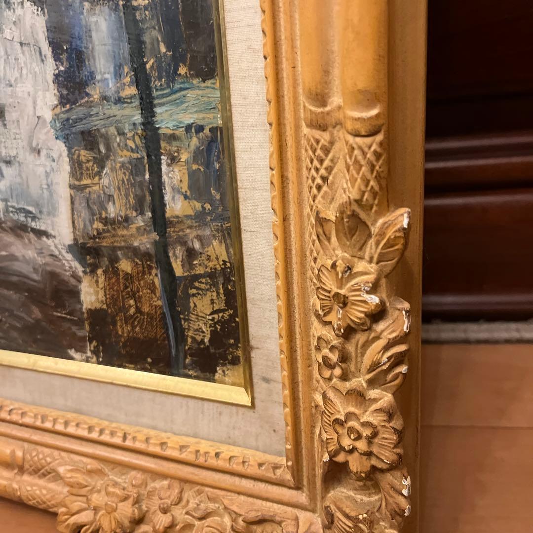 【更に値下げしました】風景画 油彩画 装飾的フレーム付き