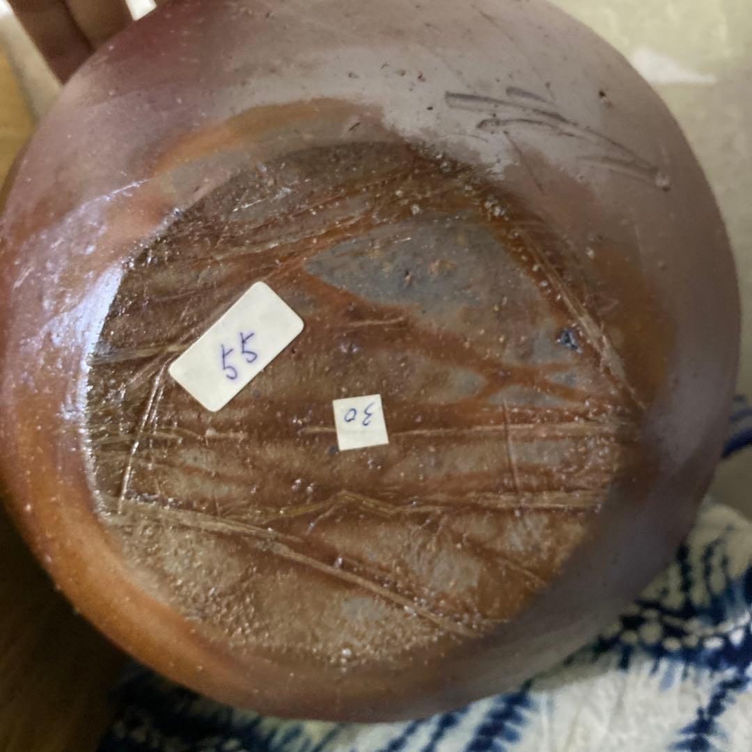 人間国宝　藤原雄　備前徳利形壺