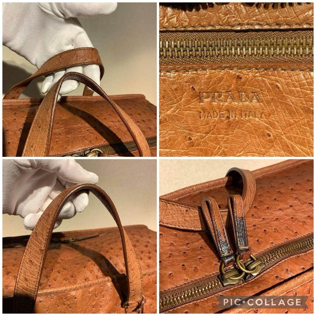 【最高峰】PRADAプラダ　最高級オーストリッチ製　ビジネスソフトトランク未使用
