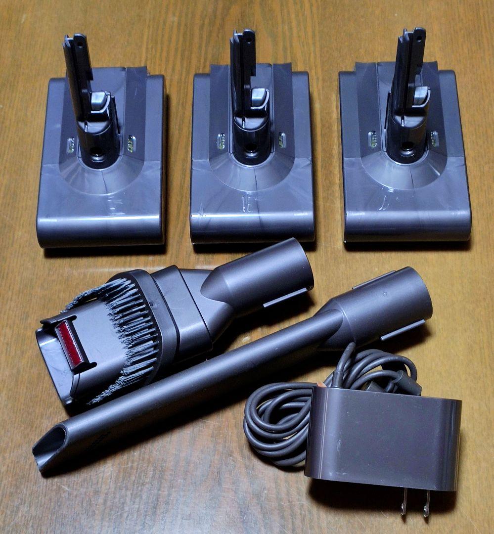 ダイソン V8 SV10 掃除機 分解清掃済み 動作品 純正バッテリー３つセット