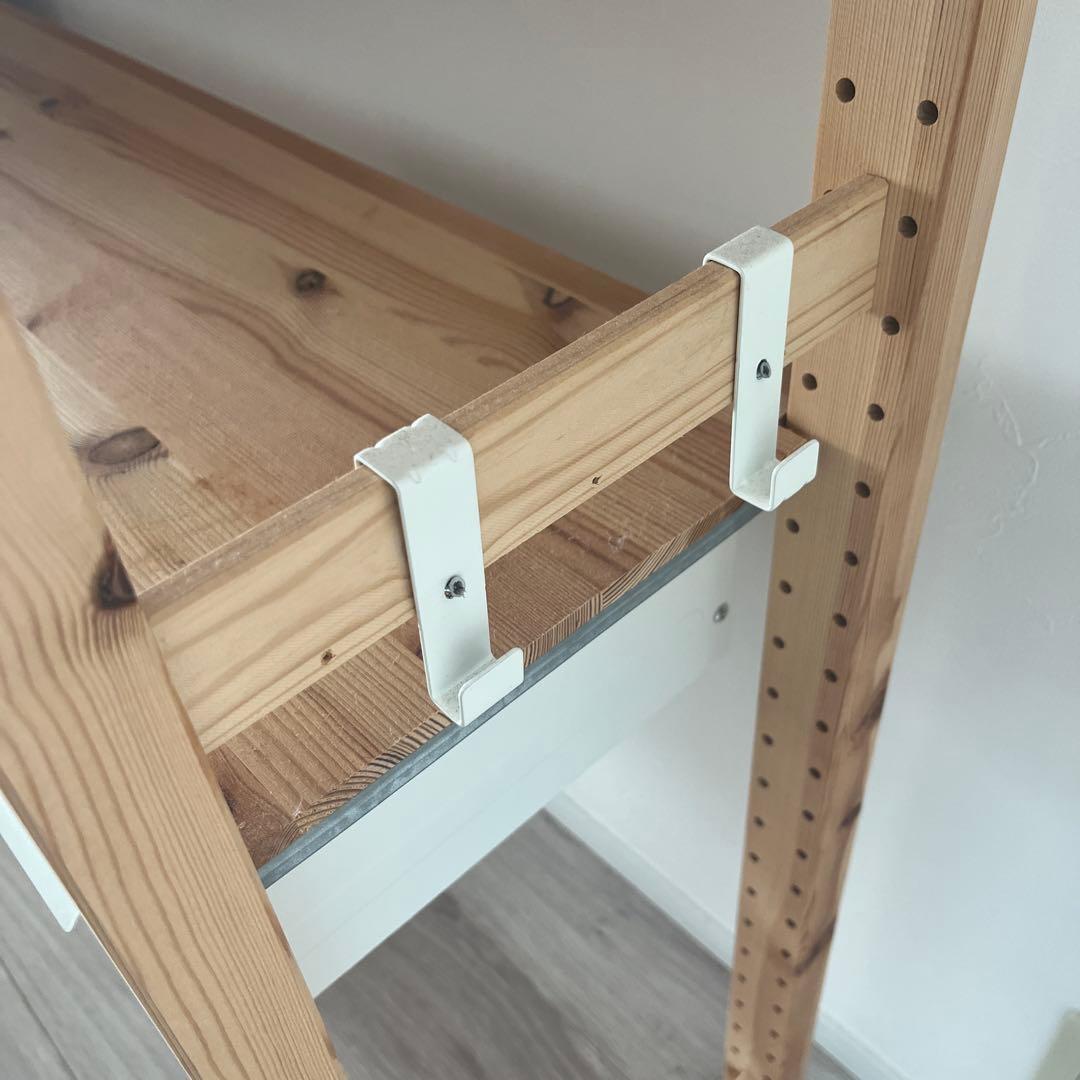 IKEA IVER 木製4段シェルフ 扉付き収納 引き出し付き