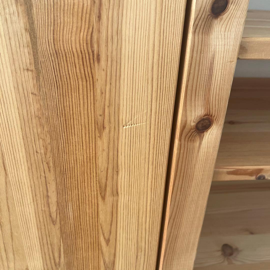 IKEA IVER 木製4段シェルフ 扉付き収納 引き出し付き