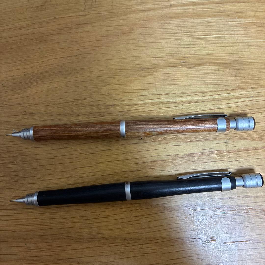 PILOT シャープペンシル 木製・黒、茶色ケース付き