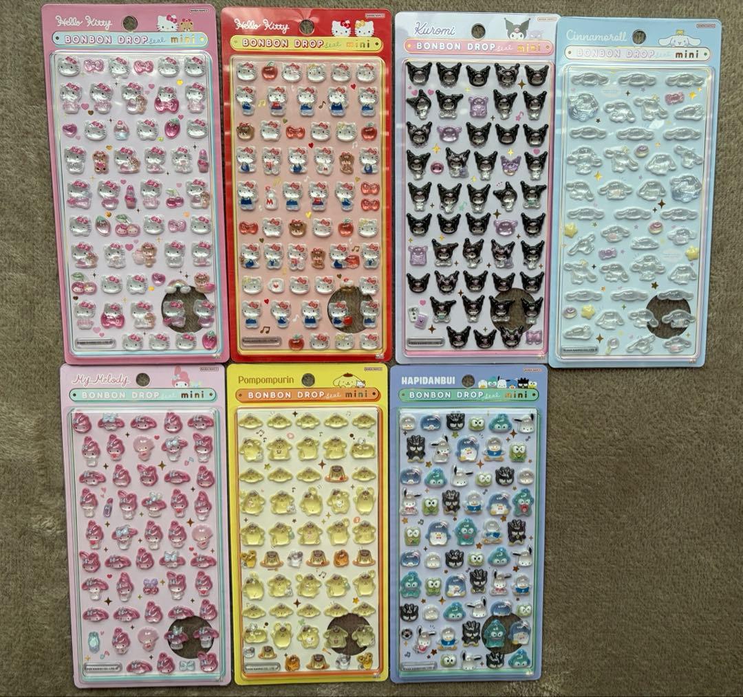 〈正規品〉ボンボンドロップシール ミニ サンリオ 7枚セット