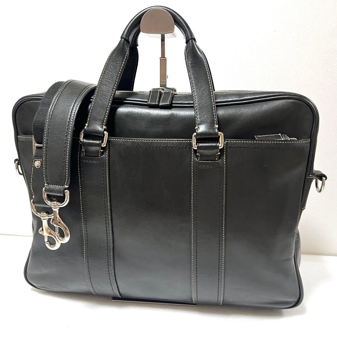 【良品】COACH コーチ 2way ビジネスバッグ ブラック 70168