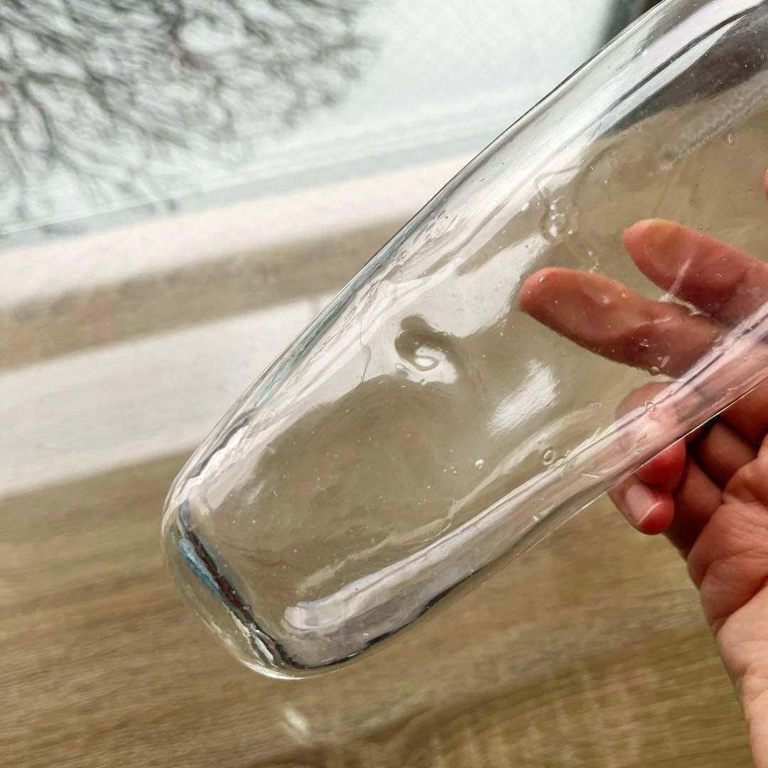 骨董　時代ガラス　希少　ウサギ哺乳瓶　ウサギ車エンボス　ウランガラス